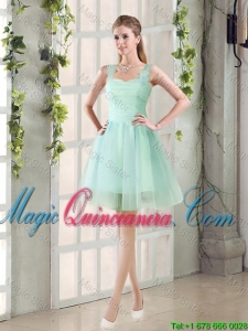 2016 Custom Made A Line Straps Dama Dresses with Ruching