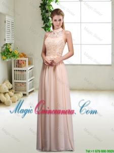 Elegant Laced and Bowknot Dama Dresses with Halter Top