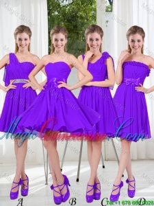 2016 Fall A Line Bowknot Dama Dresses in Purple