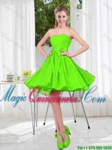 2016 Summer A Line Sweetheart Dama Dresses in Spring Green