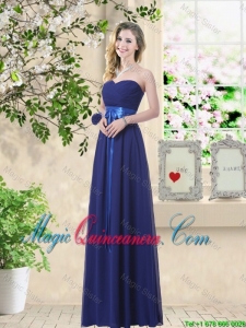 Discount Sweetheart Floor Length Dama Dresses with Sash