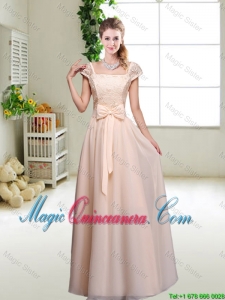 Cheap Laced Square Dama Dresses with Bowknot