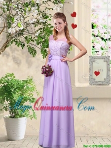 Comfortable Hand Made Flowers Dama Dresses with Lace