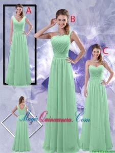 Perfect Zipper up Ruched Dama Dresses in Apple Green