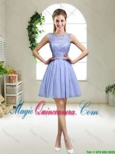 Popular 2016 Appliques Lavender Dama Dresses with Bateau