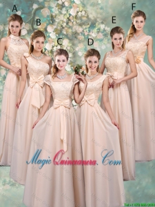 Luxurious Champagne Dama Dresses with Lace and Bowknot