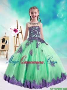 Sweet Multi Color Little Girl Pageant Dresses with Appliques and Beading