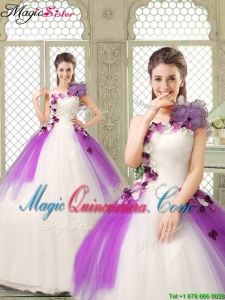 Pretty Appliques and Ruffles Quinceanera Gowns in Multi Color