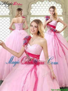 New Arrivals Beading Quinceanera Gowns with One Shoulder