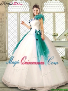 Perfect Appliques Multi Color Quinceanera Dresses with Ruffles