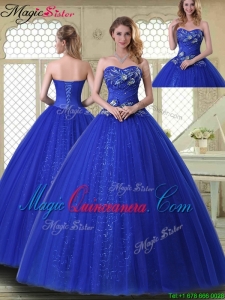 Pretty Ball Gown Sweetheart Quinceanera Dresses in Royal Blue