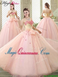 Popular Sweetheart Beading Quinceanera Dresses with Bowknot and Appliques