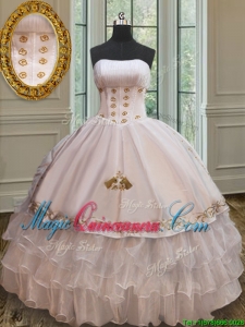 New Embroideried and Ruffled Layers Quinceanera Dress in Organza and Taffeta