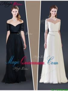 2015 Winter cheap Empire Off the Shoulder Mother of the Bride Dresses