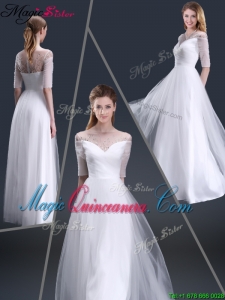 Popular Off the Shoulder Half Sleeves Mother of the Bride Dresses with Beading