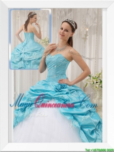 Cheap Aqua Blue Ball Gown Sweetheart Quinceanera Dresses