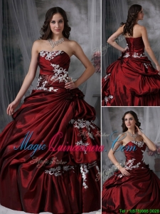 Elegant Ball Gown Strapless Appliques Quinceanera Gowns