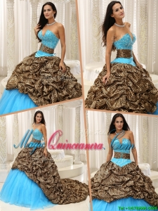 Elegant Beading Sweetheart Quinceanera Dresses with Brush Train