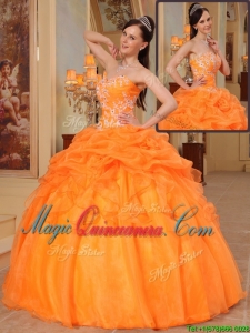 New Arrivals Appliques Sweetheart Quinceanera Dresses in Orange Red