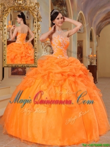 New Style Orange Red Ball Gown Sweetheart Quinceanera Dresses