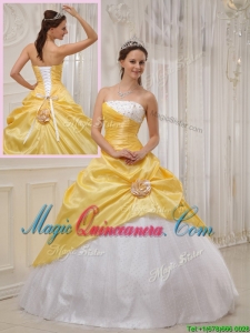 Best Selling Yellow Ball Gown Strapless Quinceanera Dresses