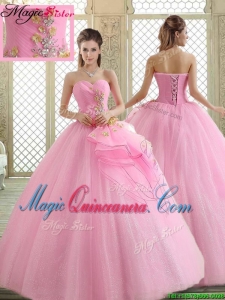 Hot Sale Sweetheart Rose Pink Quinceanera Dresses with Beading