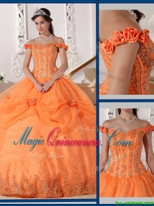 Beautiful Ball Gown Appliques and Hand Made Flowers Perfect Quinceanera Dresses