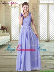 Romantic Empire Straps Dama Dresses in Lavender