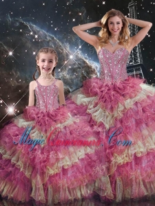 Wonderful Sweetheart Ruffled Layers Princesita with Quinceanera Dresses for Fall