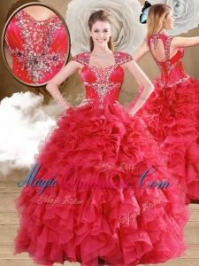 Couture Beading and Ruffles Quinceanera Gowns in Red