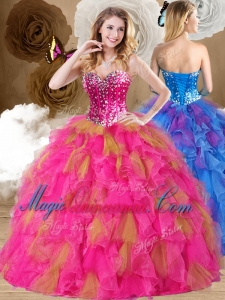 Cute Ball Gown Sweetheart Ruffles Quinceanera Dresses in Multi Color