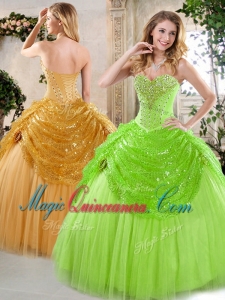 Cute Sweetheart Beading and Paillette Quinceanera Gowns for Spring