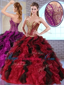 Cute Sweetheart Quinceanera Gowns with Appliques and Ruffles