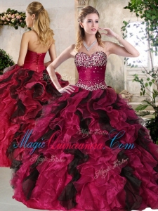 2016 Fashionable Sweetheart Multi Color Sweet 16 Gowns with Beading and Ruffles