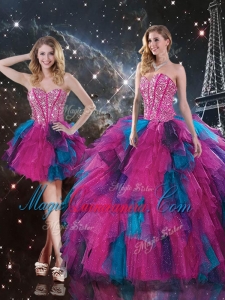 2016 Sweet Sweetheart Detachable Quinceanera Gowns with Beading