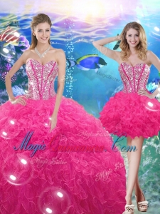 Detachable and Pretty Ball Gown Sweetheart Detachable Quinceanera Dresses with Beading
