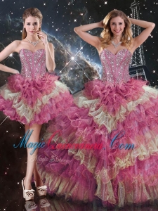 Gorgeous Ball Gown Sweetheart Detachable Sweet 16 Dresses for Fall