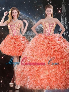 Pretty Detachable Sweetheart Beading and Ruffles Quinceanera Dresses