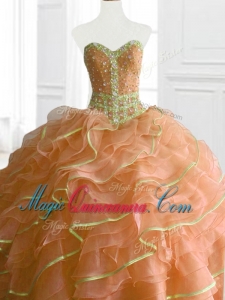Custom Made Ball Gown Beading and Ruffles Sweet 16 Dresses for 2016