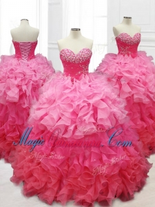 Custom Made Ball Gown Quinceanera Dresses with Beading and Ruffles