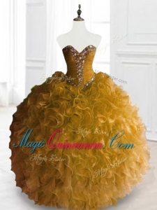 Custom Made Ball Gown Sweet 16 Dresses with Beading and Ruffles