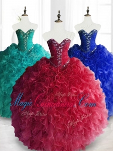 Custom Made Ball Gown Sweetheart Quinceanera Dresses with Beading