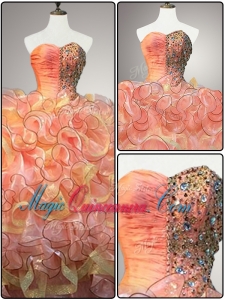 Custom Made Multi Color Quinceanera Dresses with Beading and Ruffles