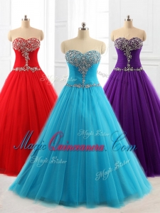 In Stock A Line Sweetheart Quinceanera Dresses with Beading for 2016