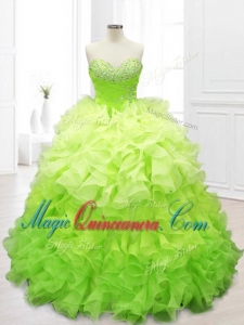 In Stock Ball Gown Sweet 16 Dresses with Beading and Ruffles