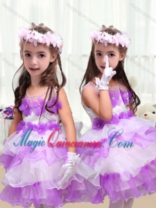 Perfect Short Flower Girl Dresses with Appliques and Ruffled Layers
