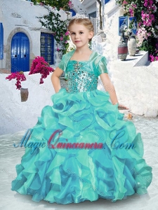 2016 Fashionable Ball Gown Little Girl Pageant Dresses with Beading and Ruffles