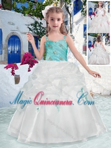 Fashionable Straps Little Girl Pageant Dresses with Beading and Bubles