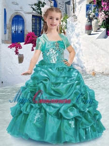 Lovely Spaghetti Straps Little Girl Pageant Dresses with Beading and Bubles