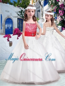 Perfect Spaghetti Straps Little Girl Pageant Dresses with Appliques and Beading